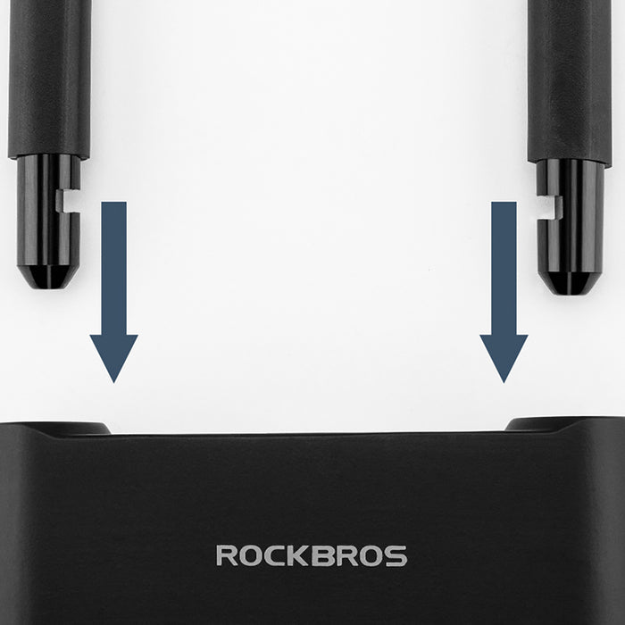 Rockbros 32210818001 SMART Bicycle Lock with Fingerprint Reader and Bluetooth Connectivity - Black