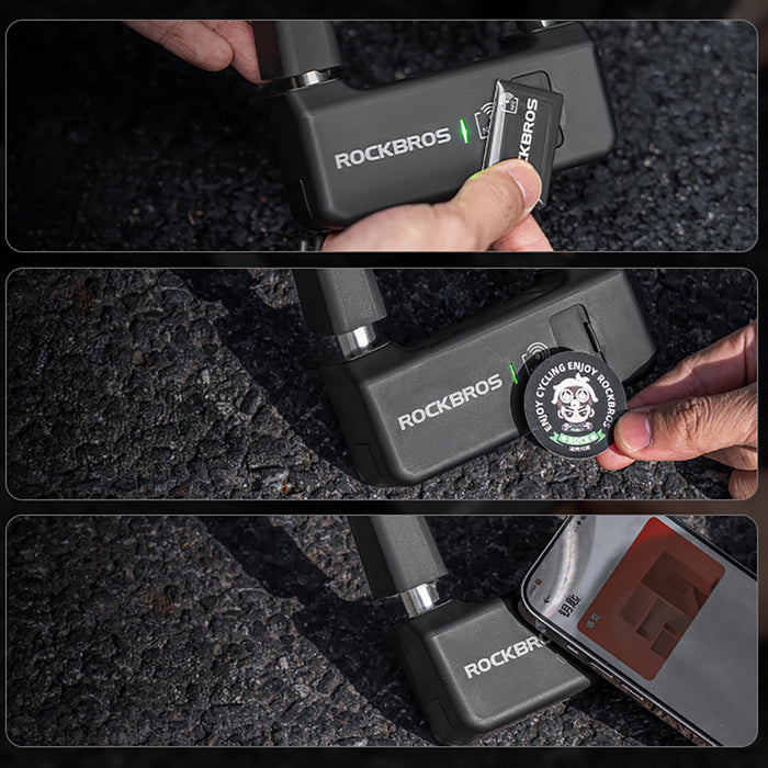 Rockbros RBNS1 SMART Bike Lock with NFC Reader - Black