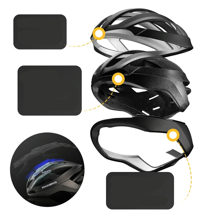 Rockbros LK-69 Bike Helmet with Reinforced Frame 58-62 cm - Black