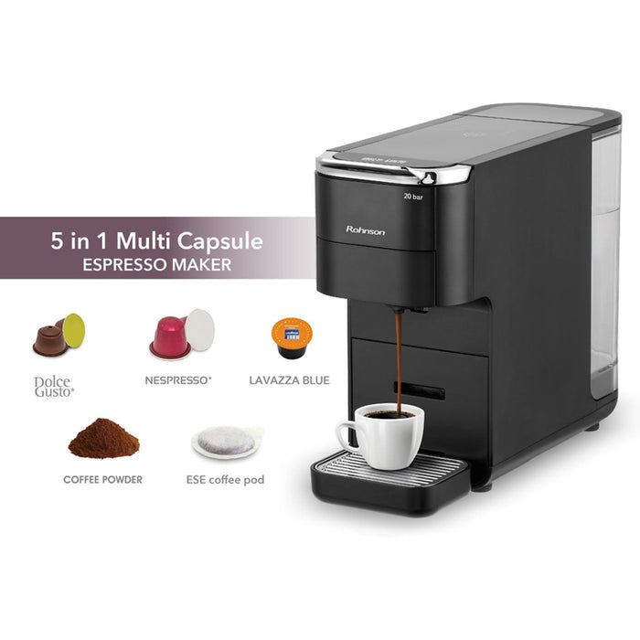 Coffee machine with capsules ROHNSON R-98055 20.00 bar, 1.50 ml, BLACK