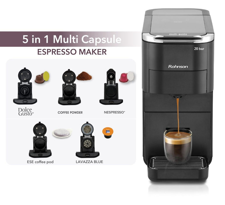 Coffee machine with capsules ROHNSON R-98055 20.00 bar, 1.50 ml, BLACK