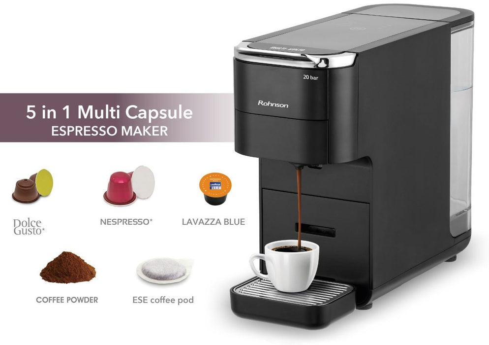 Coffee machine with capsules ROHNSON R-98055 20.00 bar, 1.50 ml, BLACK