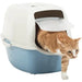 ROTHO Bailey Hooded litter box Blue White - Litter boxesDLK-KUW<<<For the catDLK<<<ActionPL