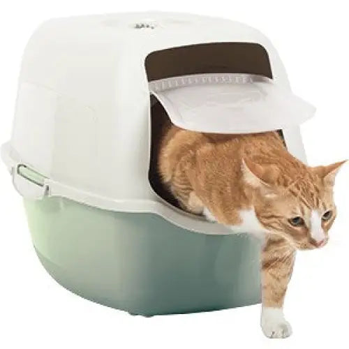 ROTHO Bailey Hooded litter box Green White - Litter boxesDLK-KUW<<<For the catDLK<<<ActionPL