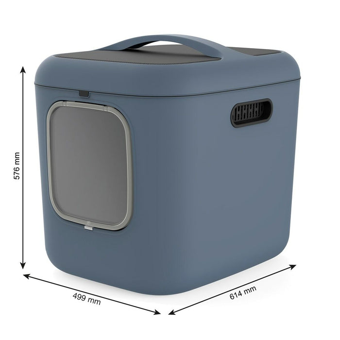 Cat Litter Box Rotho Biala XL Blue Plastic