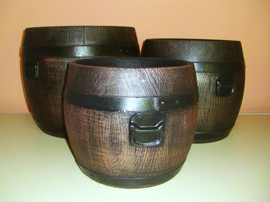 FLOWER POT BARREL 32X30CM