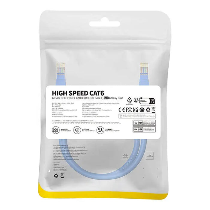 Round Cable Baseus Ethernet RJ45 Cat.6 0,5m (blue) - Network cables<<<Cables<<<IT Accessories<<<InnproXML&&&Network