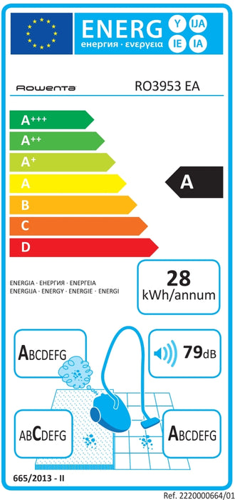 Rowenta RO3953EA, Compact Power parquet ACAA, 75db, H+ bag, SPA upgrade suction head, TTM + XL with brush, parquet + crevice tool 2 in 1 + upholstery nozzle, color red