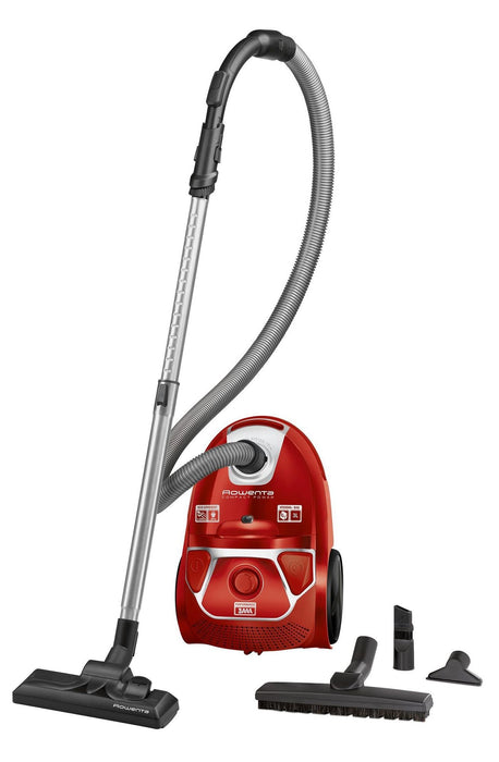 Rowenta RO3953EA, Compact Power parquet ACAA, 75db, H+ bag, SPA upgrade suction head, TTM + XL with brush, parquet + crevice tool 2 in 1 + upholstery nozzle, color red