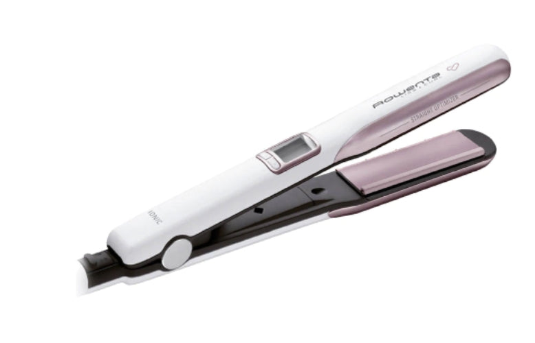 Rowenta SF7660F0 Liss & Curls Premium Care, cashemere keratin coating, ionic function, liss optimizer (silicon strip), LCD screen, 2 settings (130-200C), fast heat up (30'), auto-off (60"), lock system, floating plates