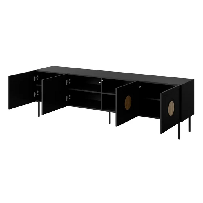 RTV cabinet PALAZZO 200x42x60 black + oak craft - TV cabinets made of furniture boardSTV-ZPM<<<TV cabinetsSTV<<<ActionPL