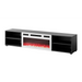 RTV cabinet POLO 180x33x39 black + fireplace white - TV cabinets made of furniture boardSTV-ZPM<<<TV