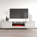RTV LUXE cabinet 182.6x34.5x37.5 white/gloss white + white mantelpiece - TV cabinets made of furniture