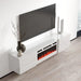 RTV LUXE cabinet 182.6x34.5x37.5 white/gloss white + white mantelpiece - TV cabinets made of furniture