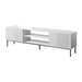 RTV SLIDE 200K cabinet on a black steel frame 200x40x57 cm all in gloss white - TV cabinets made of furniture