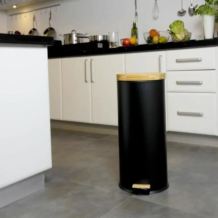 Rubbish Bin Kitchen Move Black Matte back 30 L - Почистване Прахосмукачки И Гладене<<<Дом Градина<<<BigBuy&&&Други