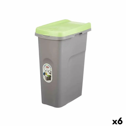Rubbish bin Stefanplast Green Grey Plastic 25 L (6 Units) - Почистване Прахосмукачки И Гладене<<<Дом