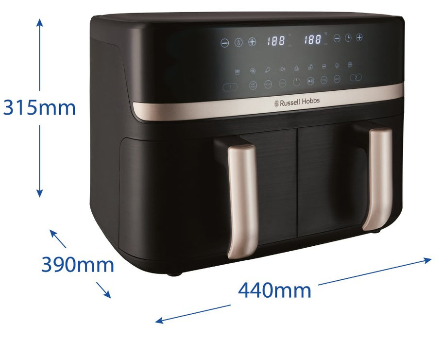 Russell Hobbs Air Fryer Dual 9 L Freestanding 2800 W Black