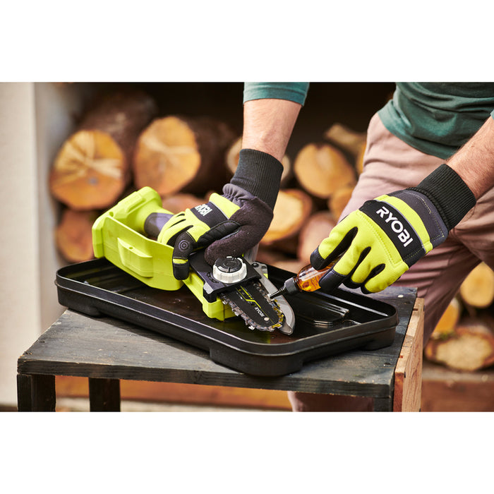 BATTERY MINI CHAIN SAW RYOBI RY18PSX10A-0 18 V, BAR LENGTH 10.00 cm, WITHOUT BATTERY AND CHARGER, BAR LENGTH 10.00 cm