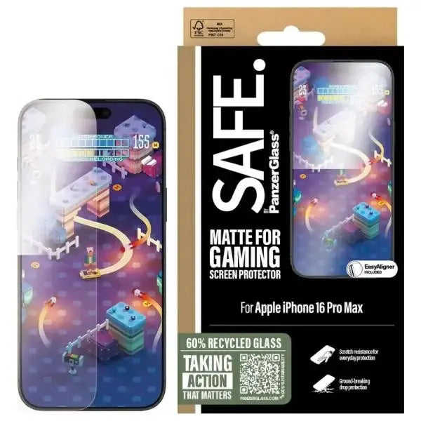 SAFE by PanzerGlass iPhone 16 Pro Max 6.9’’ Gaming Screen Protector Ultra-Wide Fit SAFE95889 - Cell phone tempered