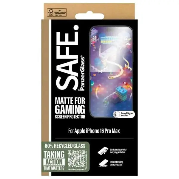 SAFE by PanzerGlass iPhone 16 Pro Max 6.9’’ Gaming Screen Protector Ultra-Wide Fit SAFE95889 - Cell phone tempered