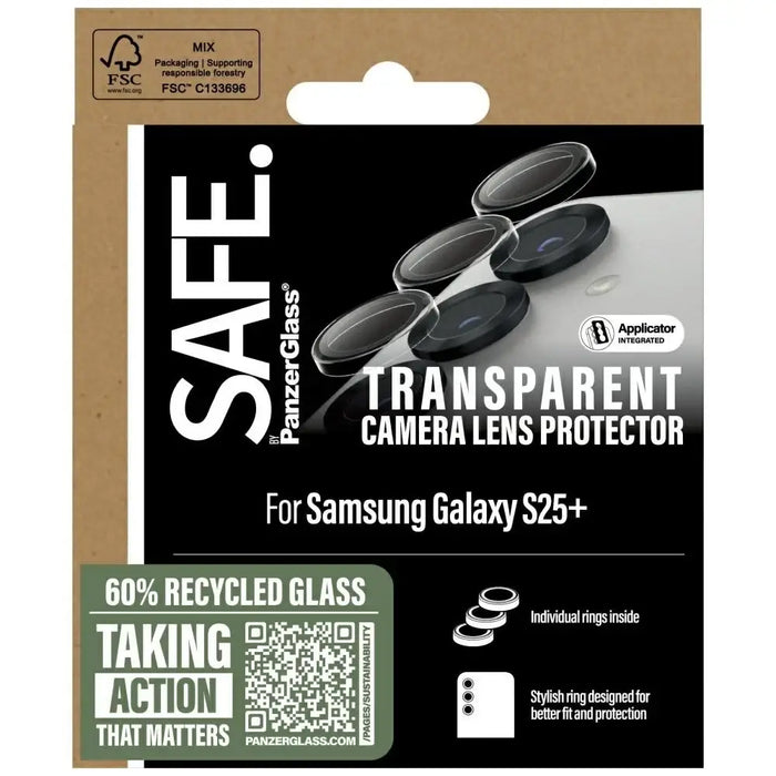 SAFE by PanzerGlass Rings Lens Protector for Samsung Galaxy S25+ Clear Tempered Glass - Cell phone tempered