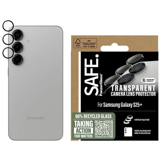 SAFE by PanzerGlass Rings Lens Protector for Samsung Galaxy S25+ Clear Tempered Glass - Cell phone tempered