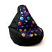 Sako bag pouffe pear print black-planets L 105 x 80 cm - Sako poufsPUF-SAK<<<Poufs and footrestsPUF<<<ActionPL