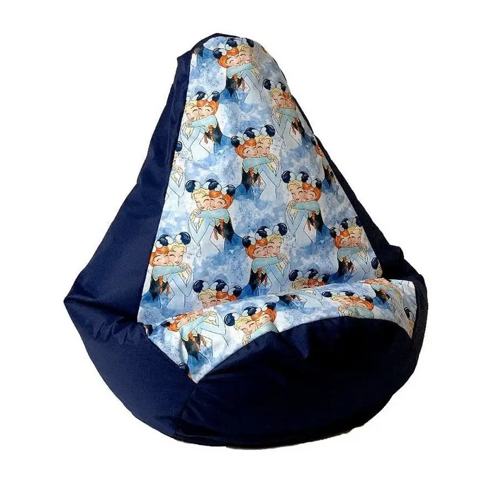 Sako bag pouffe pear print navy blue - Frozen XL 130 x 90 cm - Sako poufsPUF-SAK<<<Poufs and footrestsPUF<<<ActionPL