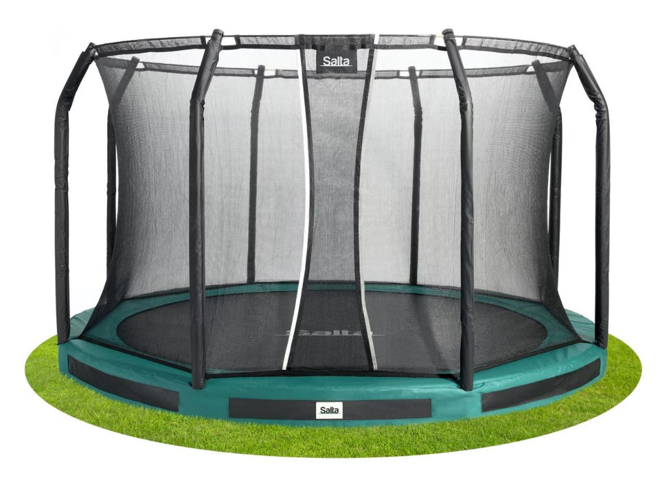 Trampoline Premium Ground Combo 427 cm green