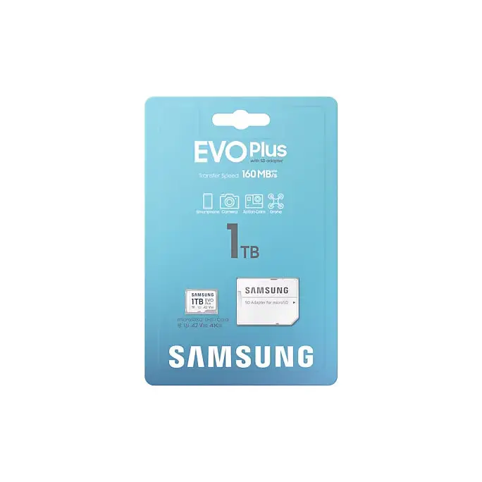 Samsung 1TB micro SD Card EVO Plus with Adapter UHS-I interface Read Speed up to 160MB/s - Micro SD Cards