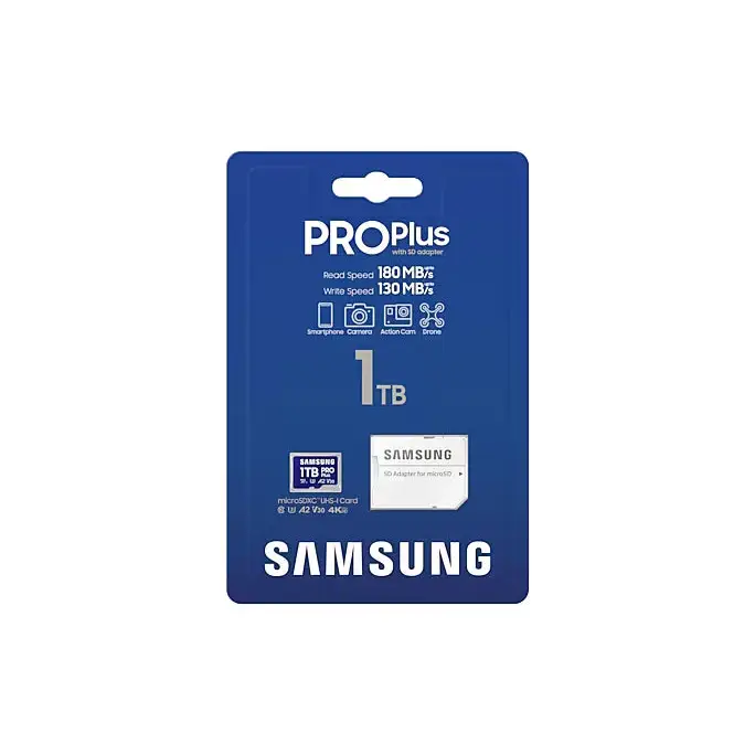 Samsung 1TB micro SD Card PRO Plus with Adapter UHS-I Read 180MB/s - Write 130MB/s - Micro SD Cards