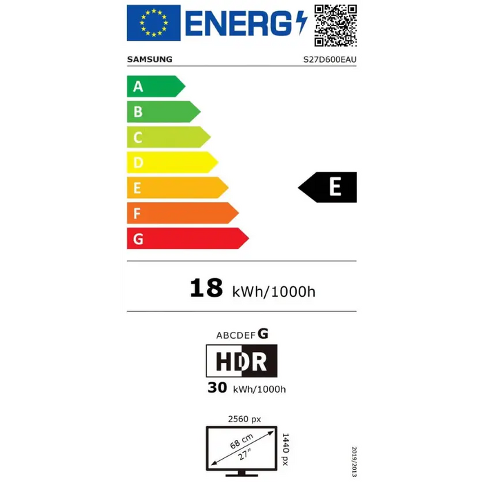 Samsung 27D600 27’’ IPS LED 2560x1440 350 cd/m2 PBP PIP 3xUSB 3.0 Display Port 1.4 2xHDMI 2.2 Black - Monitors