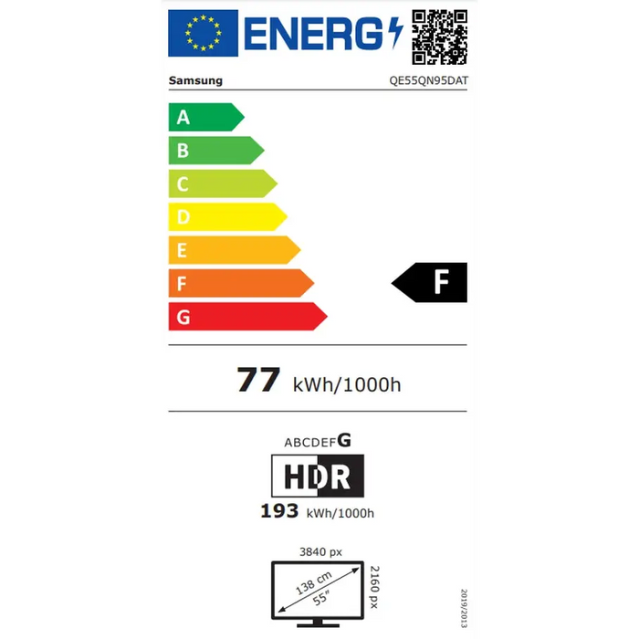Samsung 55’’ 55QN95D AI 4K NEO QLED SMART 144 Hz Bluetooth 5.2 Wi-Fi 5 4xHDMI 2.1 2xUSB Black - Телевизори