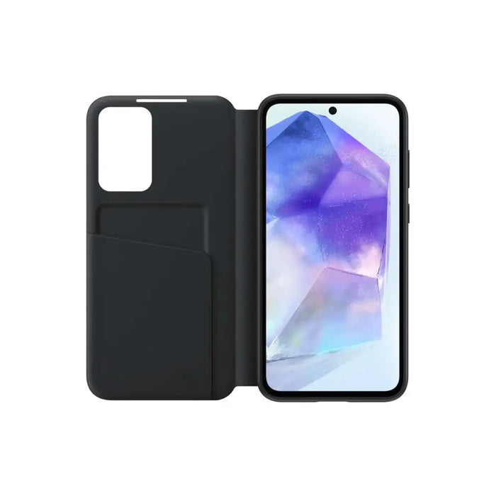 SAMSUNG A55 Smart View Wallet Case Black - Калъфи и чанти<<<Аксесоари за смартфони<<<Телеком и Преносими