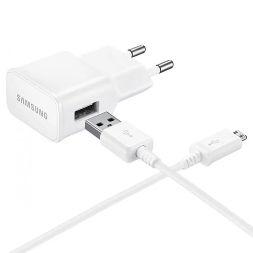 Samsung EP-TA50EWE 8W USB-A Wall Charger with MicroUSB Cable ECB-DU4AWE (Bulk - Replacement Packaging) - White - Cell