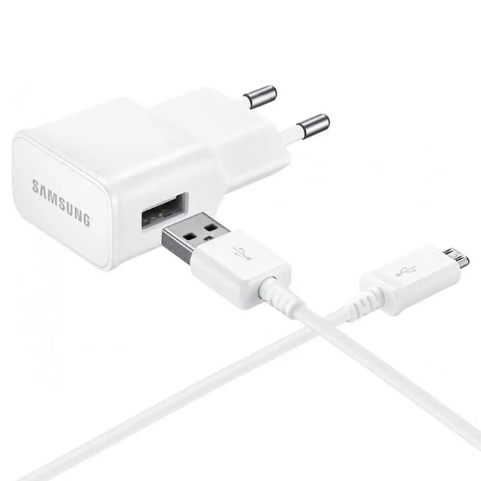 Samsung EP-TA50EWE 8W USB-A Wall Charger with MicroUSB Cable ECB-DU4AWE (Bulk - Replacement Packaging) - White - Cell