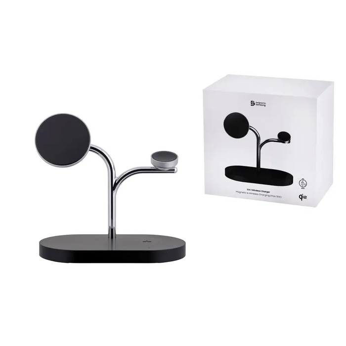 Samsung GP-PWU024WIABW mobile device charger Headset Smartphone Smartwatch Black Silver USB Wireless charging Indoor