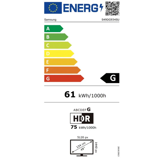 Samsung LS49CG934 49’’ Odyssey G9 GAMING Curved OLED 1800R 240Hz Smart. 32:9 5120 x 1440 250 cd/m2 Display Port