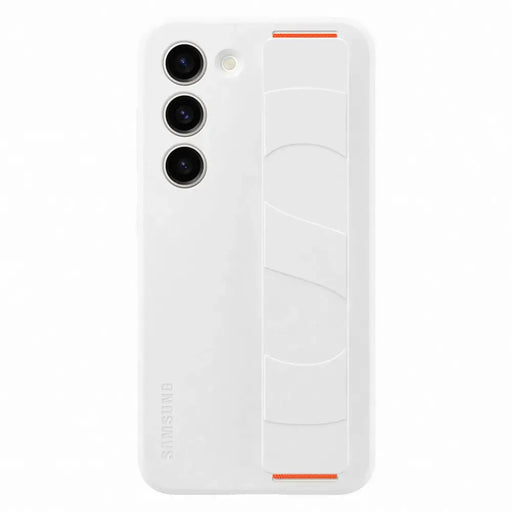 Samsung Silicone Grip Cover Case for Samsung Galaxy S23 silicone case with wrist strap white (EF-GS911TWEGWW) - Cell