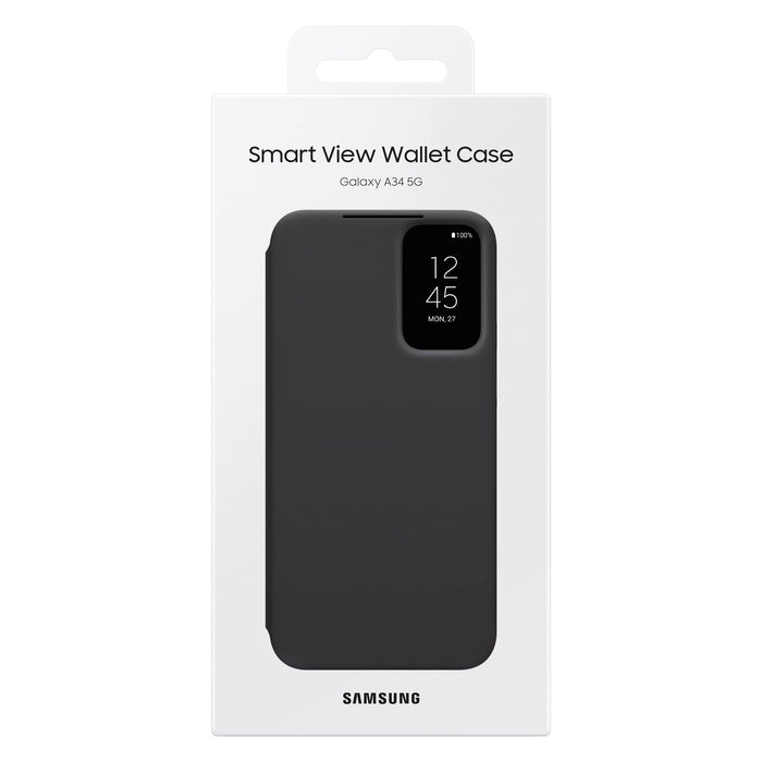 Samsung Smart View Wallet Case за Samsung Galaxy A34 5G Cover with Smart Flip Window Card Wallet Black (EF-ZA346CBEGWW)