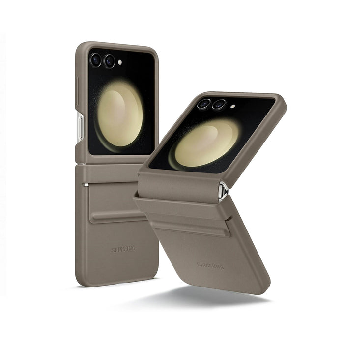 Eco-leather case for Samsung Galaxy Z Flip 5 - brown