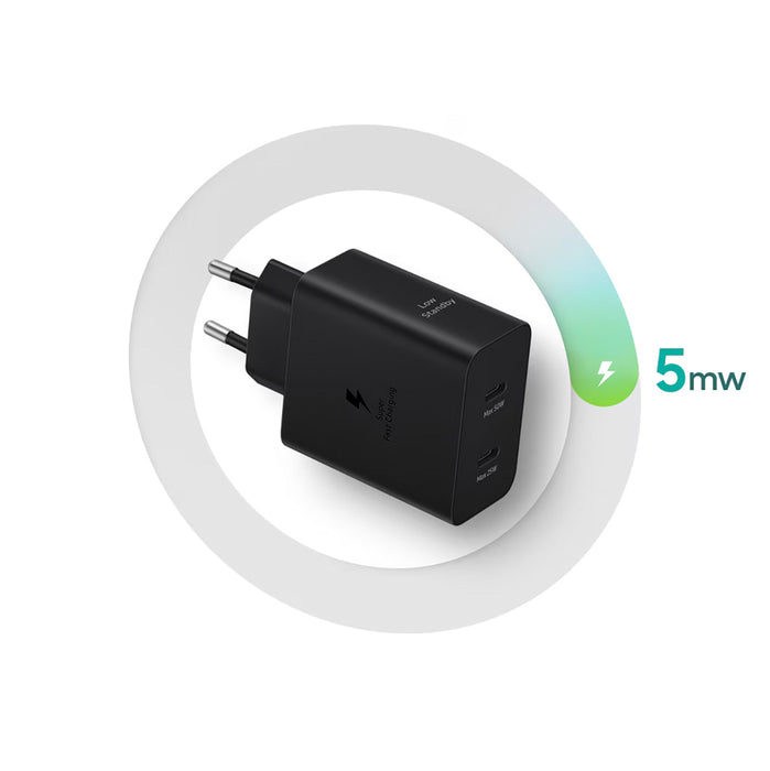 Samsung Power Adapter Duo EP-T5020XBEGEU network charger 2x USB-C 50W - black