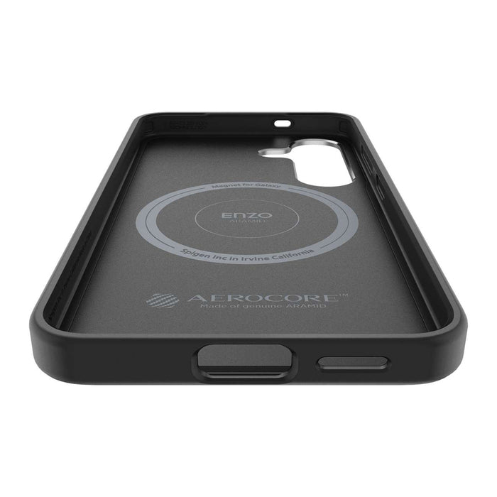 Spigen Enzo Aramid GP-FPS931PGABW Silicone Case with Built-in MagFit Ring for Samsung Galaxy S25 - Black