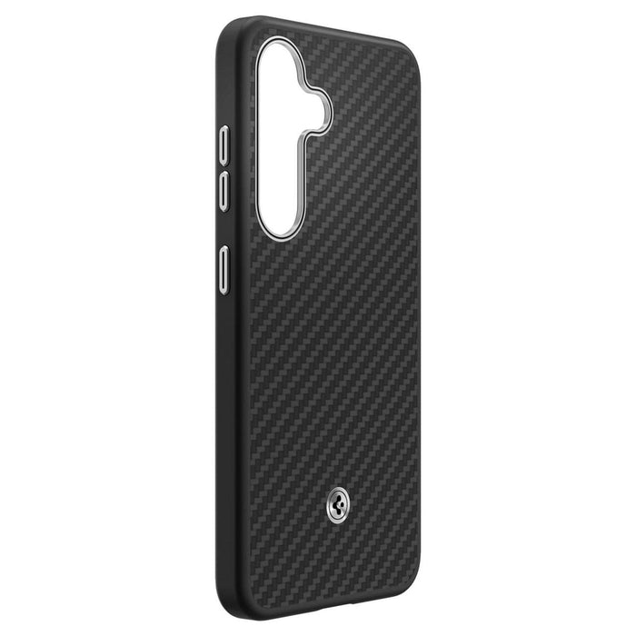 Spigen Enzo Aramid GP-FPS931PGABW Silicone Case with Built-in MagFit Ring for Samsung Galaxy S25 - Black