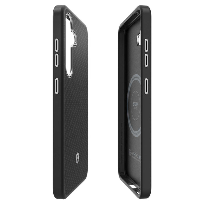 Spigen Enzo Aramid GP-FPS931PGABW Silicone Case with Built-in MagFit Ring for Samsung Galaxy S25 - Black