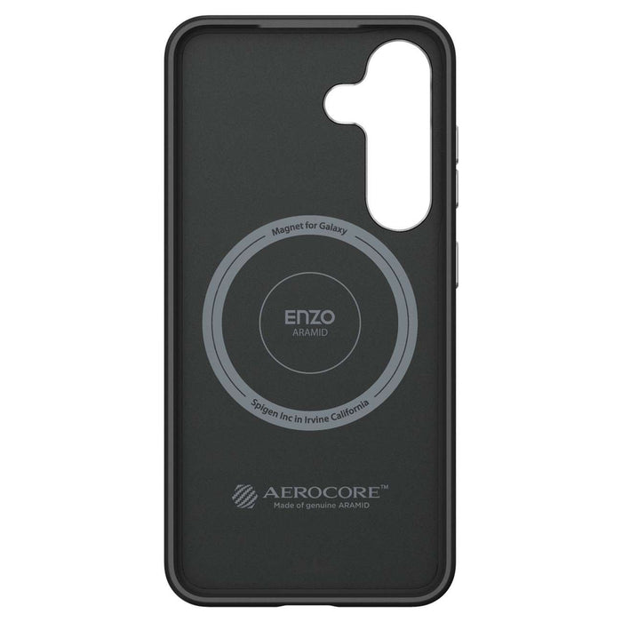Spigen Enzo Aramid GP-FPS931PGABW Silicone Case with Built-in MagFit Ring for Samsung Galaxy S25 - Black