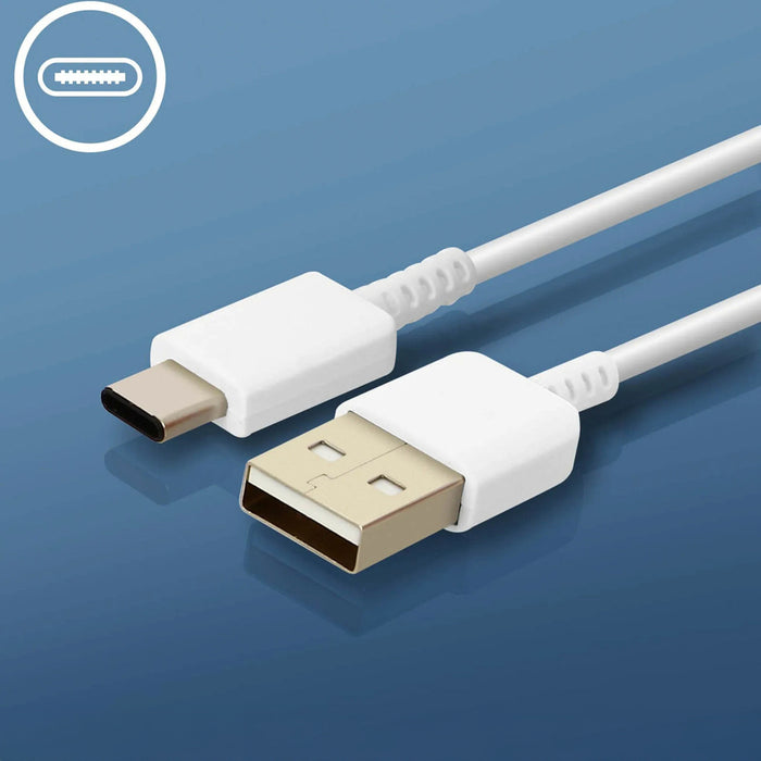 Samsung EP-TA200EWE USB-A 15W wall charger with EP-DR140AWE USB-A - USB-C cable (OOB Bulk - replacement packaging) - white
