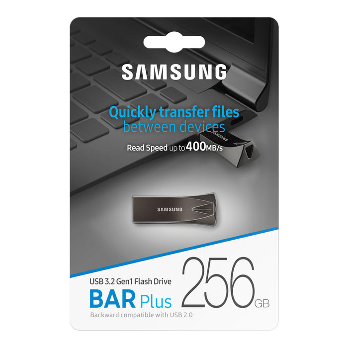 USB memory Samsung BAR Plus, 256GB, USB-A, Titanium Gray