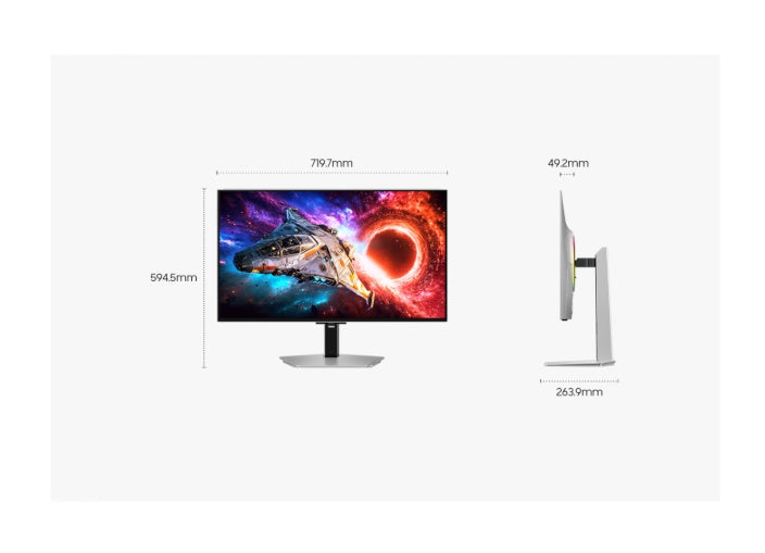 Samsung 32'' LS32HG800SU Odyssey OLED G8 4K 3840x2160 0.03ms 240Hz Glare Free DP 2.1 (UHBR20) & USB-C (98W) Silver